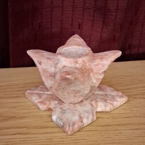 Pink Marble Lotus Candle Holder